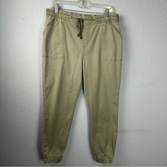 Frye And Co XL Joggers Pants Distressed Olive Drawstring - Picture 1 of 8